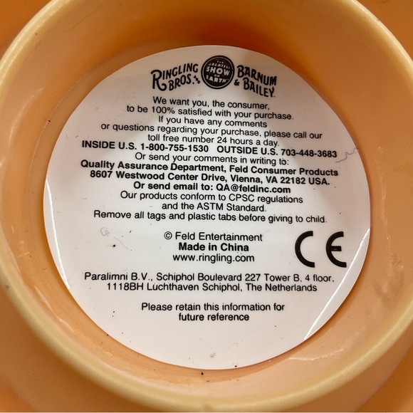 Ringling Bros Barnum & Bailey CIRCUS CLOWN Plastic Mug Souvenir YELLOW VINTAGE - Picture 8 of 8